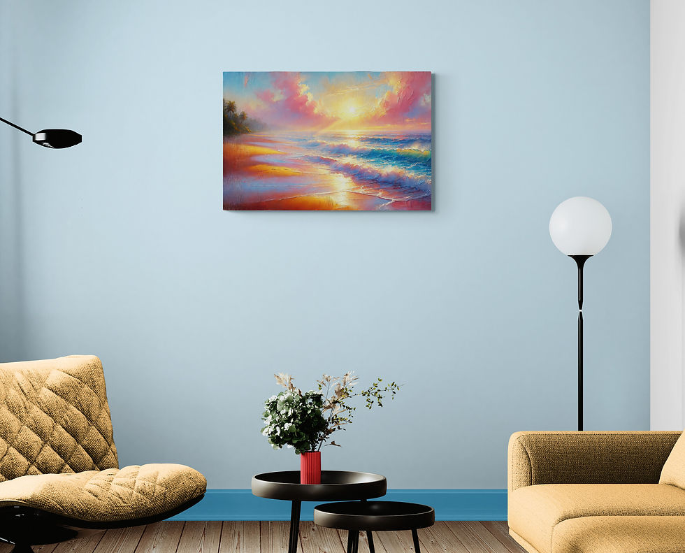 Thumbnail: Beach Art | Wall Art - Landscape Art, of a Serene Beach at Sunrise