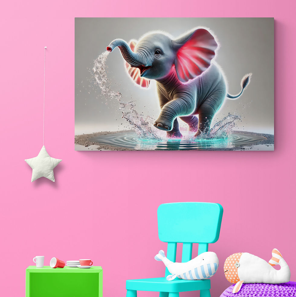 Thumbnail: Kids Art, Baby Art | Wall Art - Children Art, Elephant Art of a Baby Cal