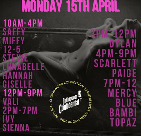 TODAYS ROSTER Monday 15/04/24!