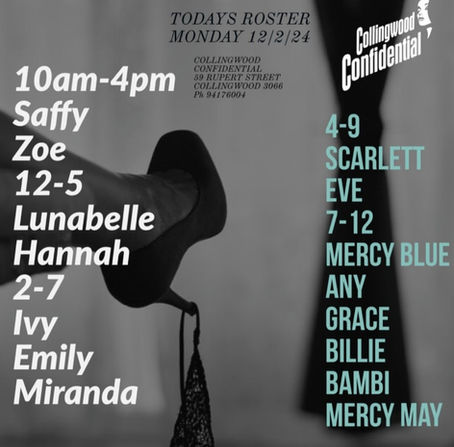 ROSTER Monday 12/02/24!