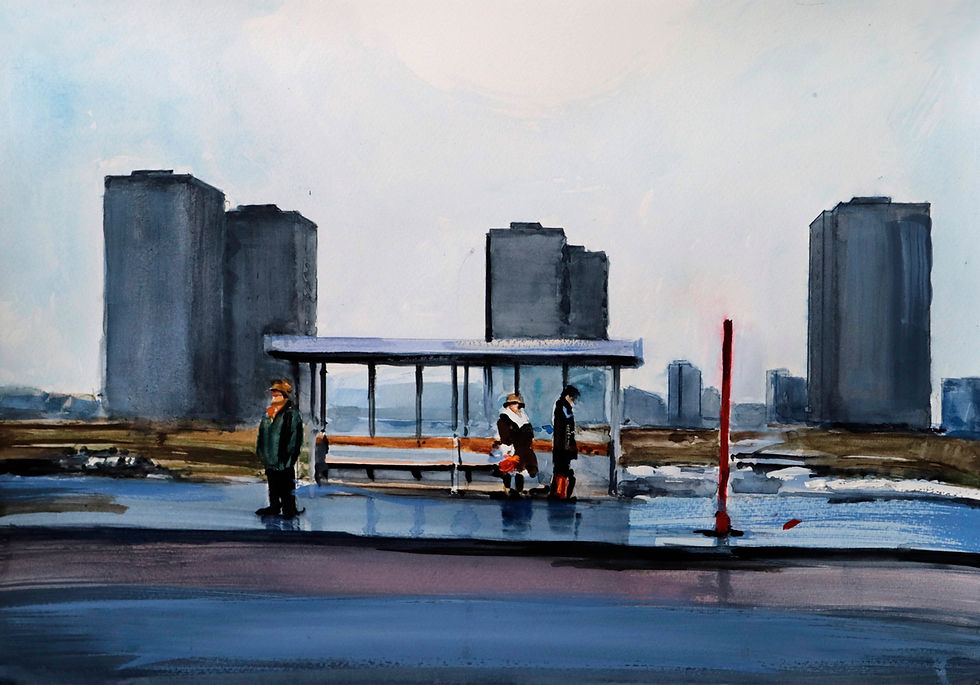 Stegny, przystanek autobusowu Batumi 1