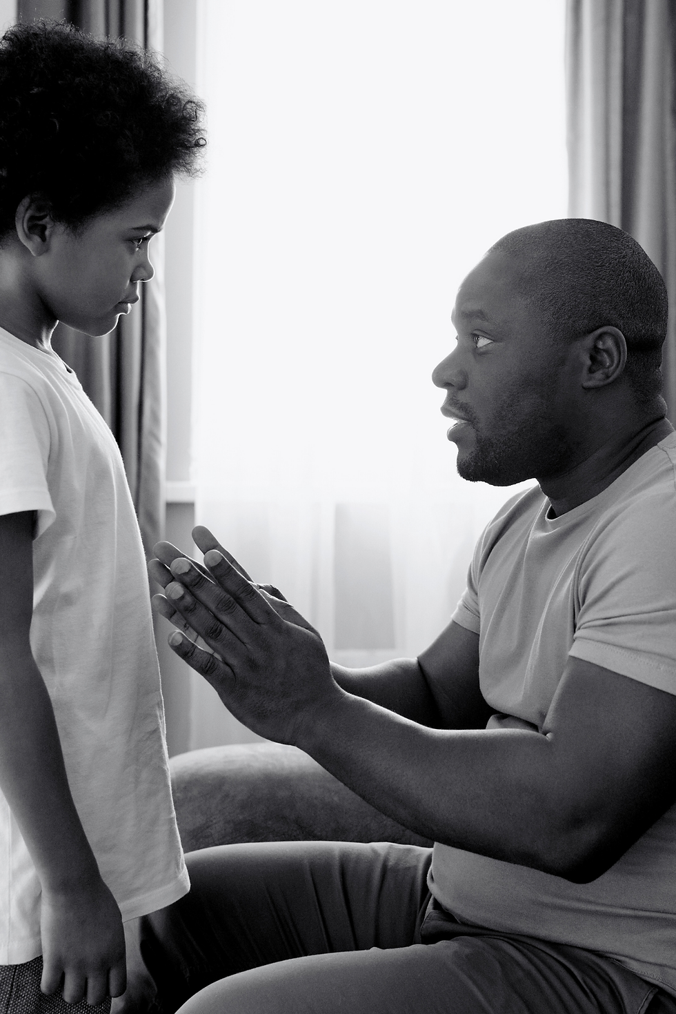 Father talking to child