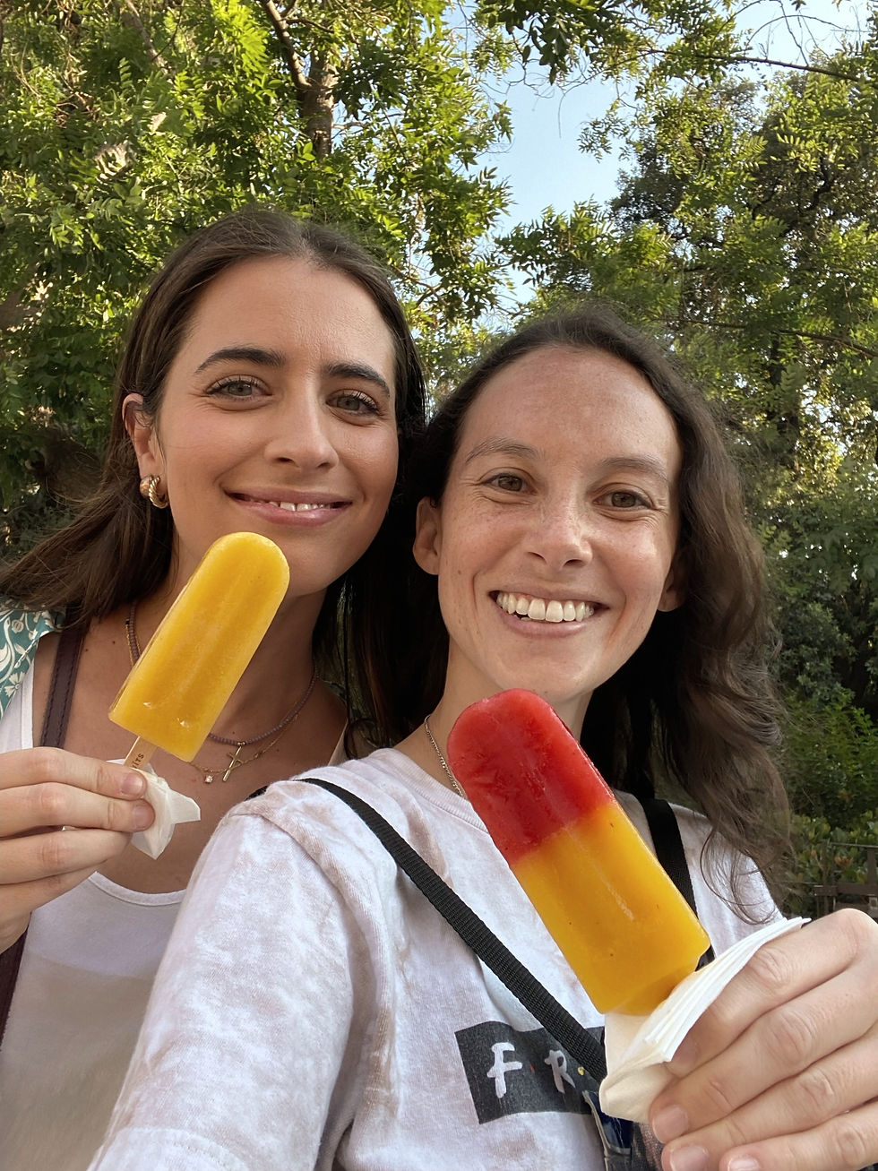 Taylor & Bori with Popsicles at Sagrada Familia