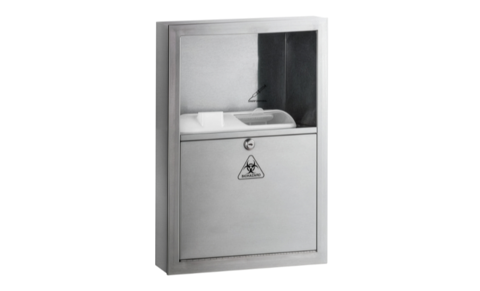 Surface-Mounted Sharps Disposal Cabinent