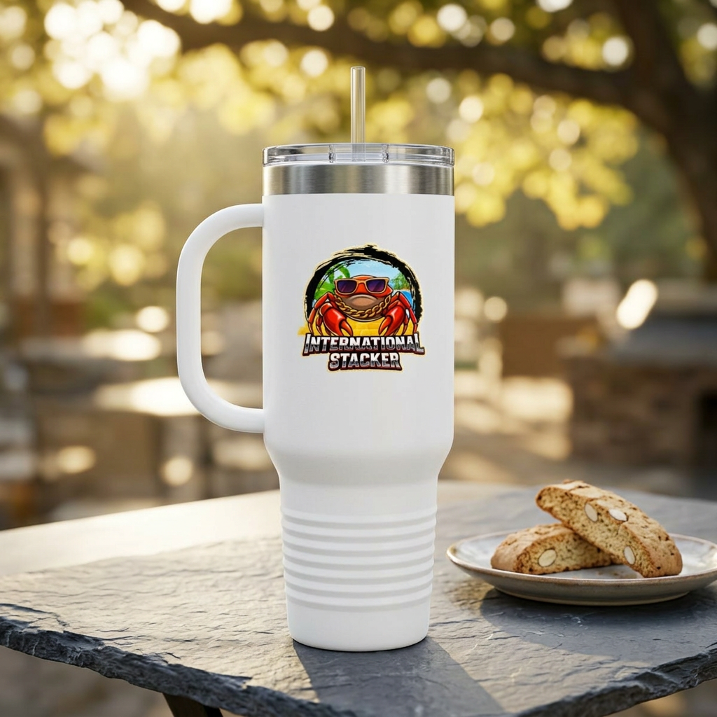 Insulated Travel Mug — “Crustacean Nation” Diamond Claws
