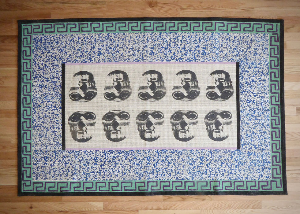 Thumbnail: Hand-Painted & Silkscreened Rug (Prototype Series) #4