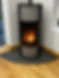 Modern stove with visible flames