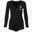 Thumbnail: Cherokeeplayhouse Women’s Sexy Black Deep V Neck Long Sleeve One Piece Onesie