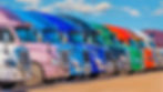 Multiple semi trucks of varying colors.
