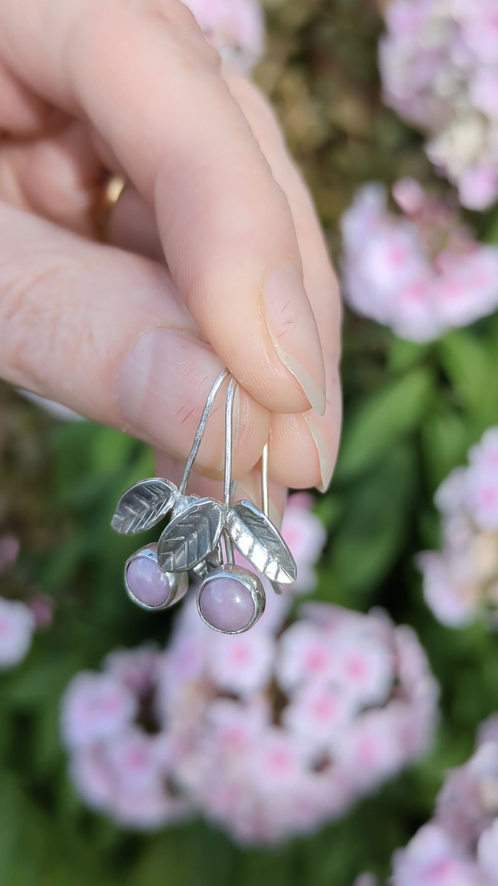 Thumbnail: Phosphosiderite gemstone earrings