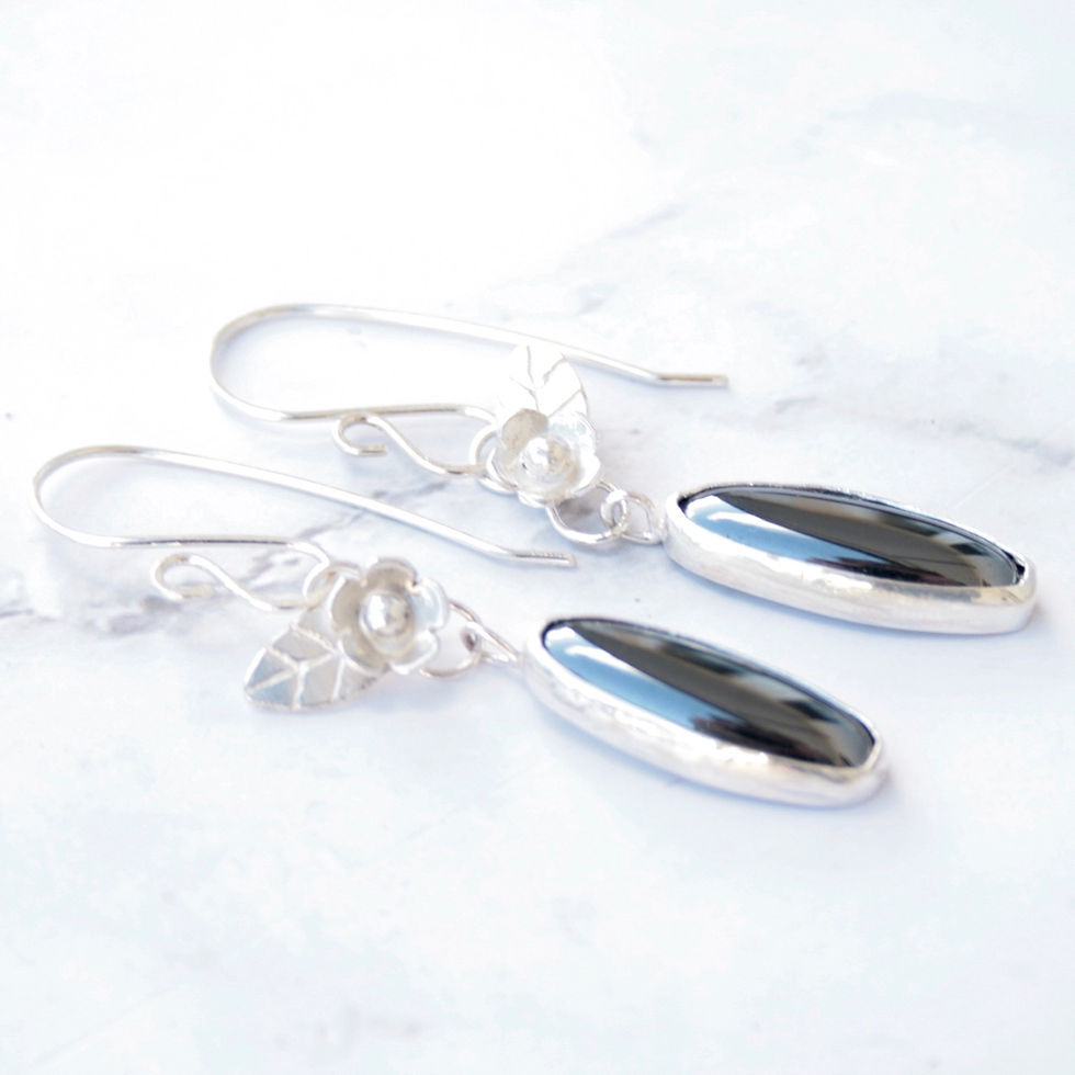 Thumbnail: Long hematite earrings