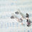 Thumbnail: Long silver butterfly and pearl earrings