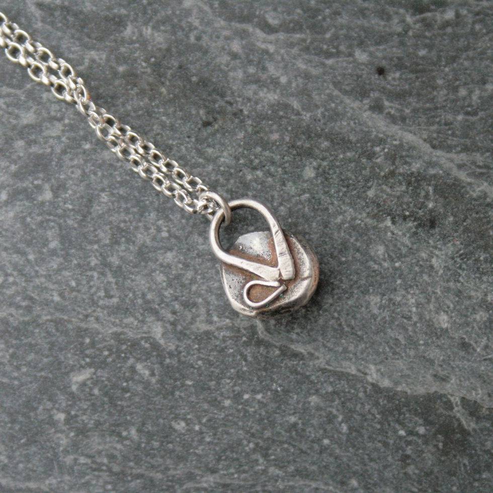 Thumbnail: Back of recycled silver pebble necklace