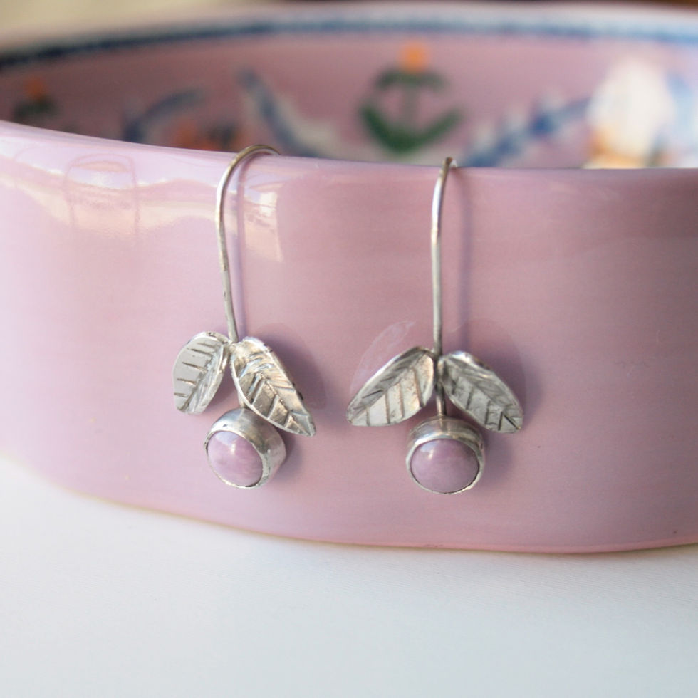 Thumbnail: Phosphosiderite gemstone earrings