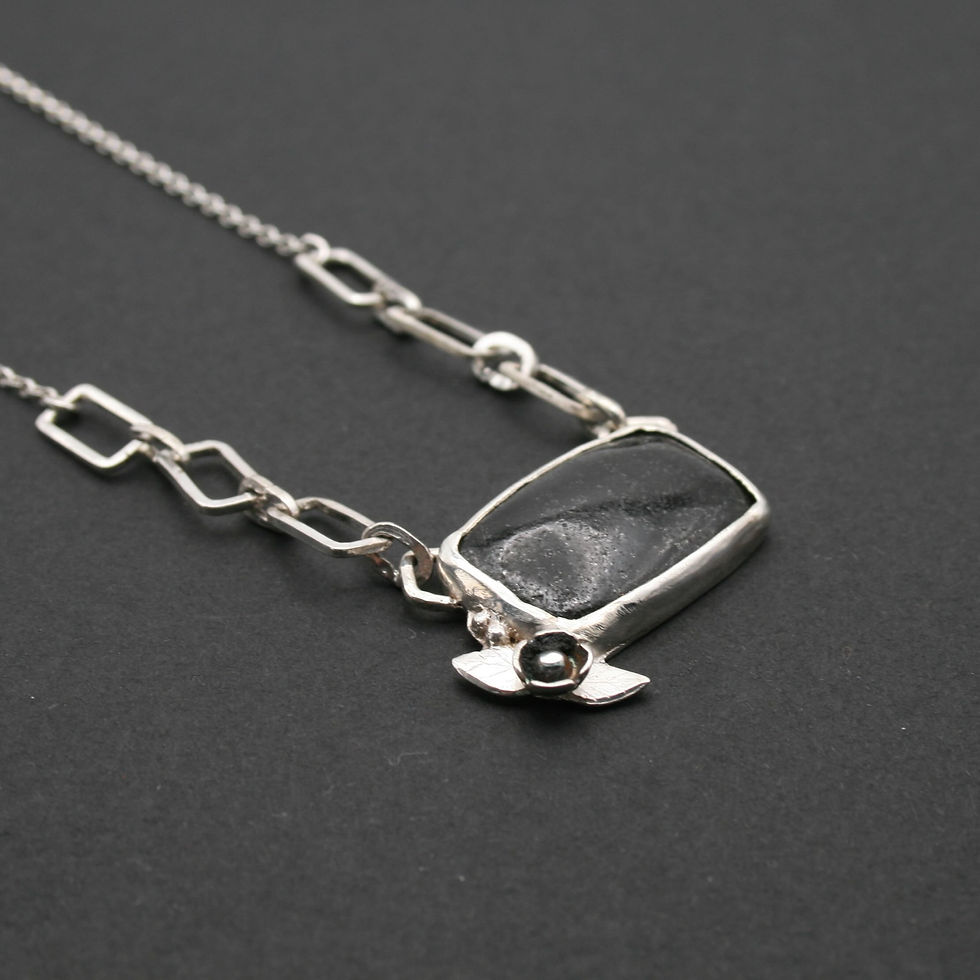 Thumbnail: Edinburgh black cobblestone necklace