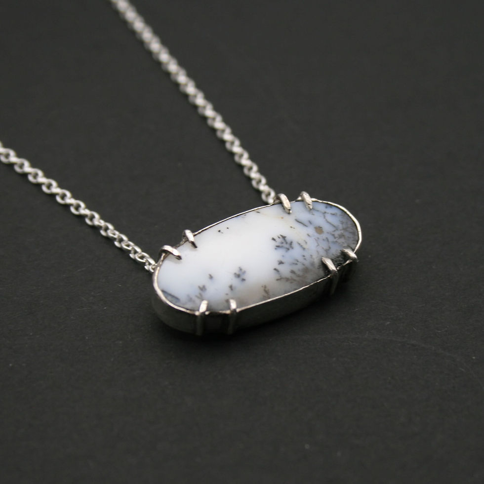 Thumbnail: Dendritic opal  gemstone winter necklace