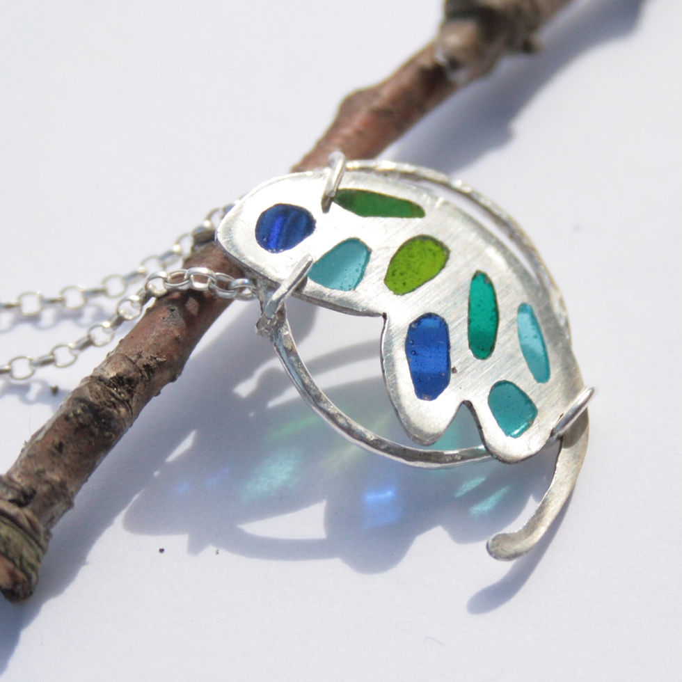 Thumbnail: Plique-a-jour enamel necklace