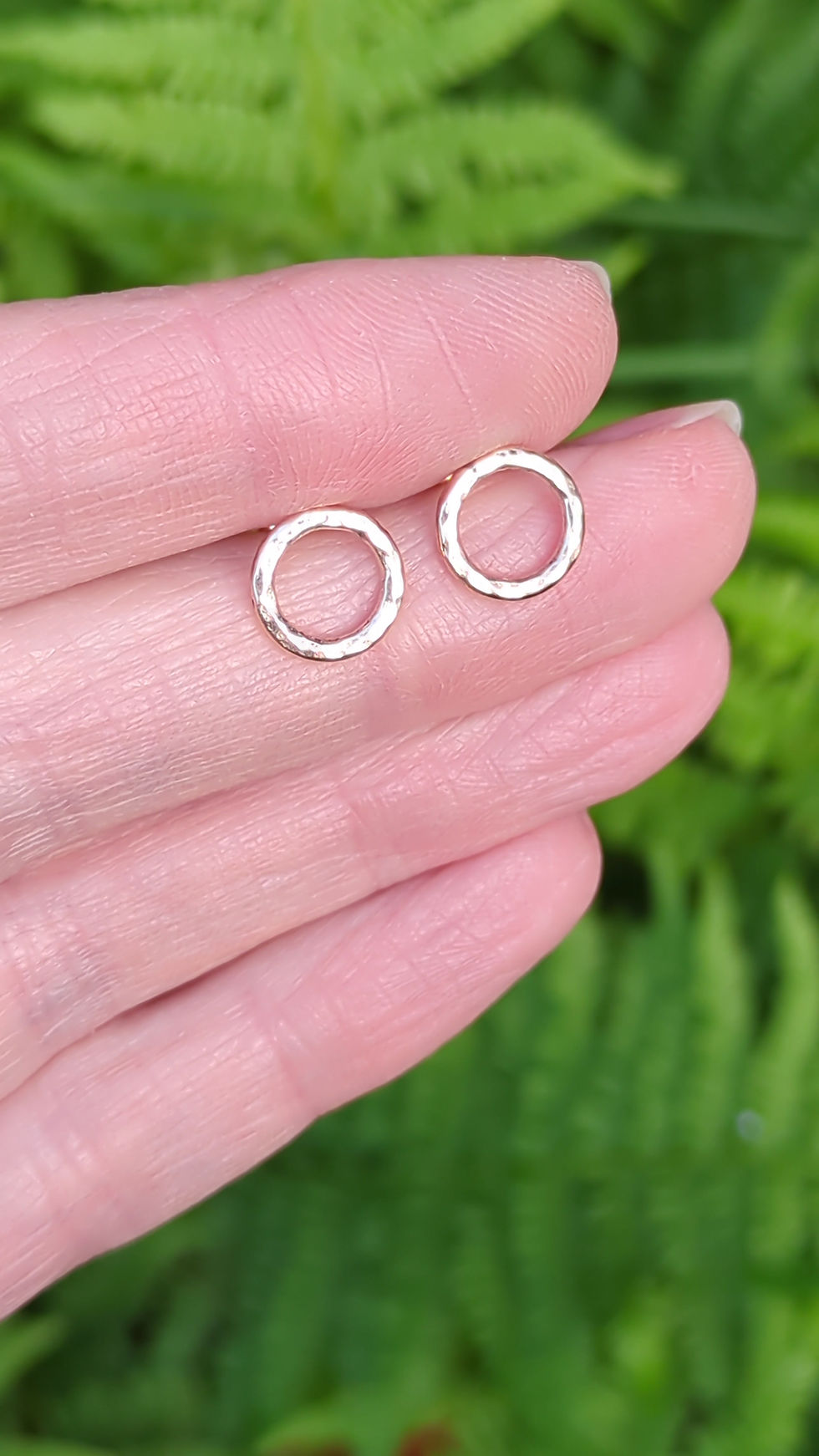 Thumbnail: Solid 9ct gold circle stud earrings