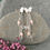 Thumbnail: Long silver butterfly and pearl earrings