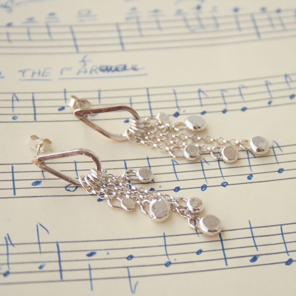Thumbnail: Recycled silver chandelier earrings
