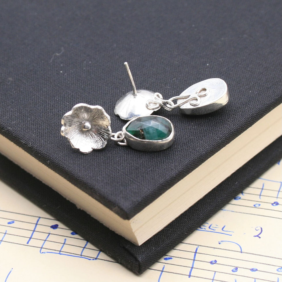 Thumbnail: Back of emerald earrings