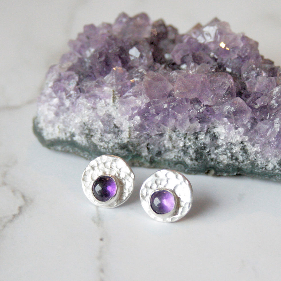 Thumbnail: Amethyst stud earrings