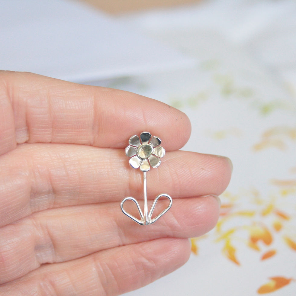 Thumbnail: Silver daisy brooch