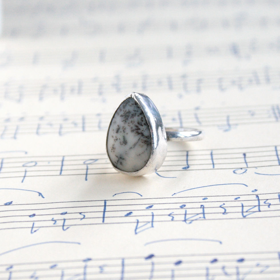 Thumbnail: Dendritic opal gemstone ring