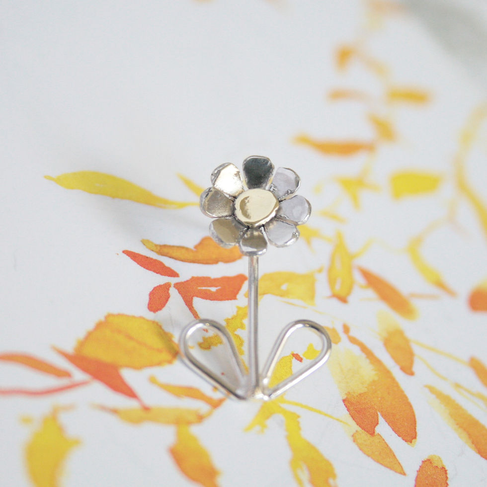 Thumbnail: Silver daisy brooch