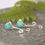 Thumbnail: Long silver amazonite earrings inspired by ferns
