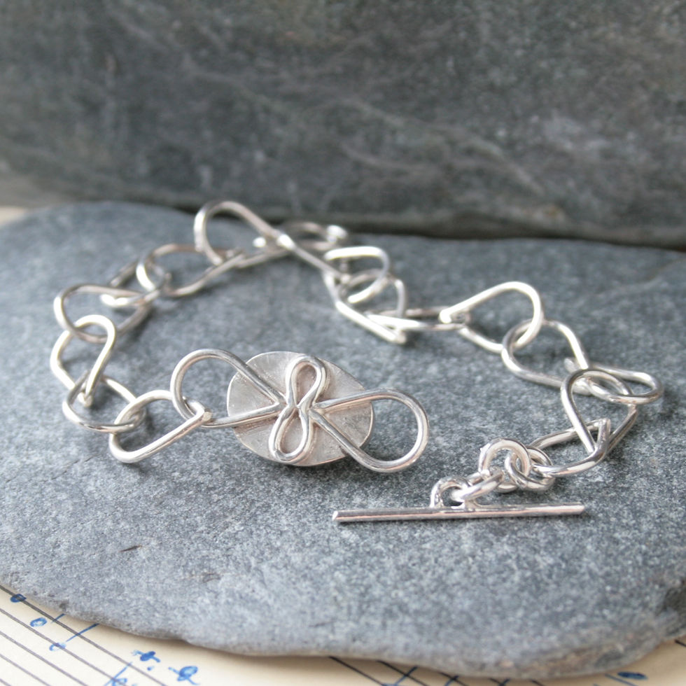 Thumbnail: Sterling silver moonstone toggle bracelet