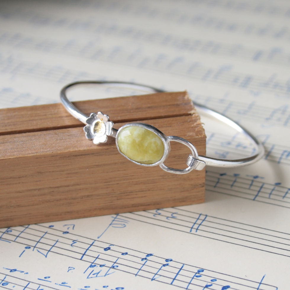 Thumbnail: Scottish highland marble silver bangle