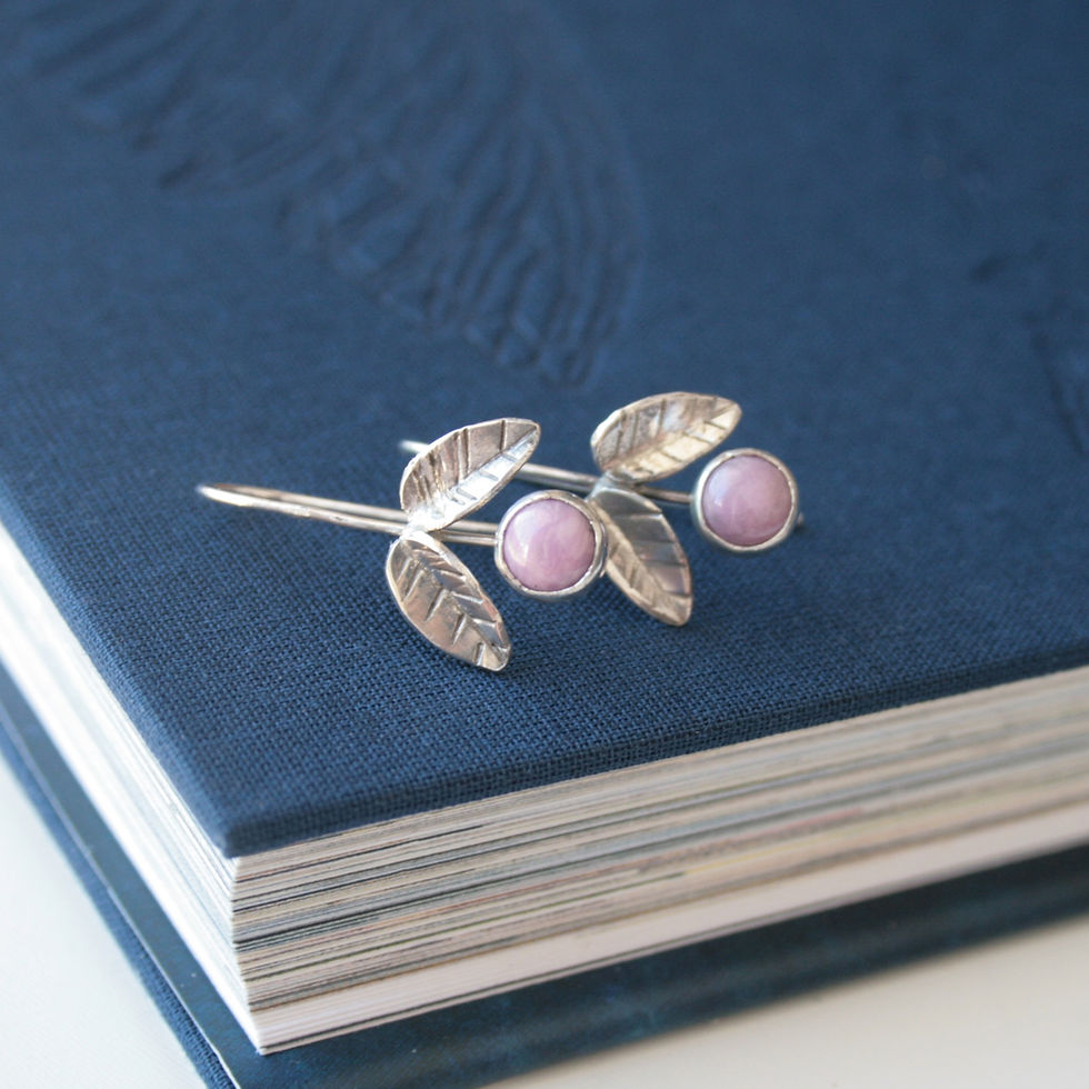 Thumbnail: Phosphosiderite gemstone earrings