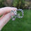 Thumbnail: Silver twig earrings with peridot gemstones, hoop earrings