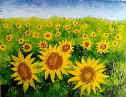 Girassóis - Pintura a óleo. Dimensões: 40cm x 50cm