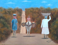 Caminhos do sertão I - Pastel seco. Dimensões: 52cm x 66cm