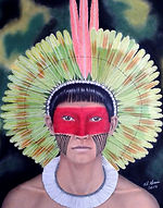 O Índio - Lápis de cor aquarelável. Dimensões: 69cm x 86cm