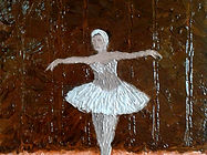 Bailarina - Pintura a óleo. Dimensões: 30cm x 50cm
