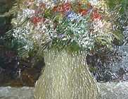 Vaso florido - Pintura a óleo. Dimensões: 47cm x 56cm