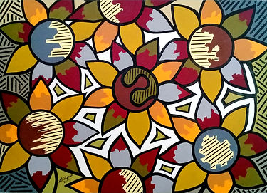 Girassóis - Óleo sobe painel - Dimensões: 50cm x 70cm