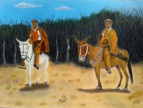 Caminhos do sertão I - Pastel seco. Dimensões: 42cm x 30cm
