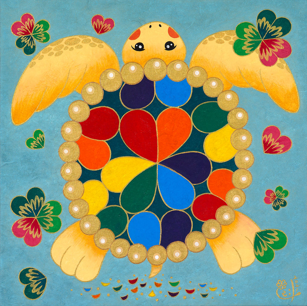 HDH.Turtle #2_30x30cm_painting on korean paper_2021