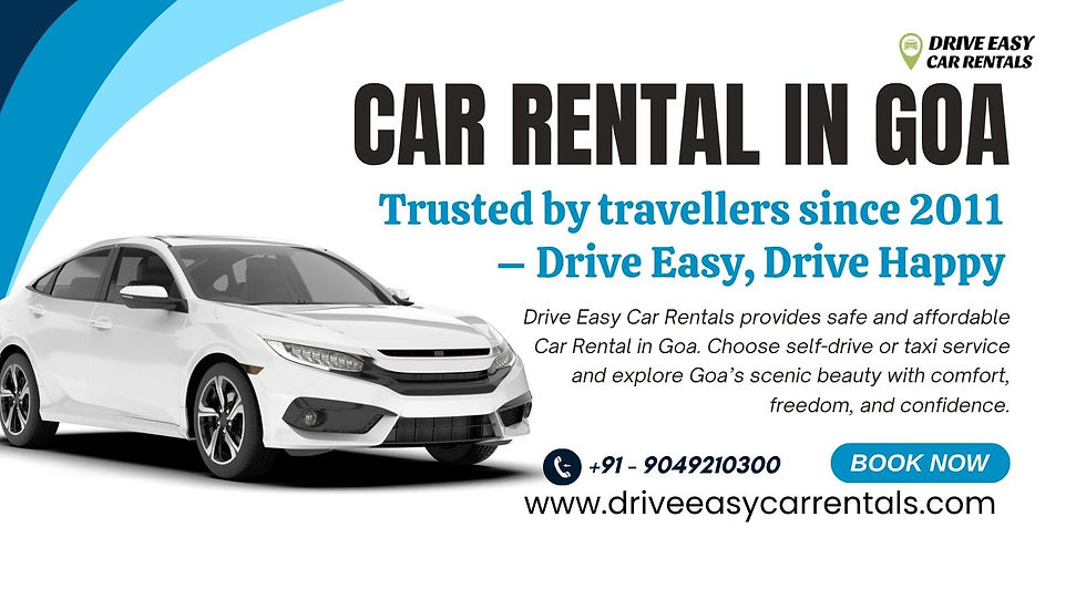 Car Rental in Goa – Travel Comfortably with Drive Easy Car Rentals