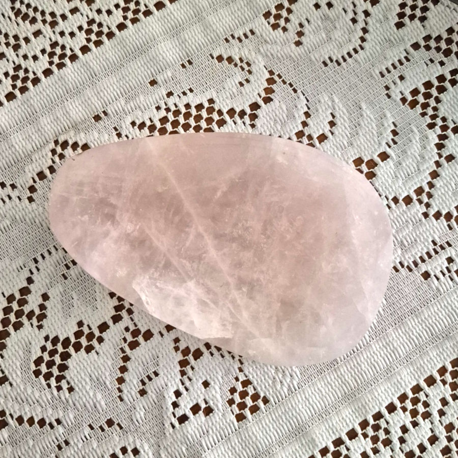 Pear shaped rose quartz trinket bowl
