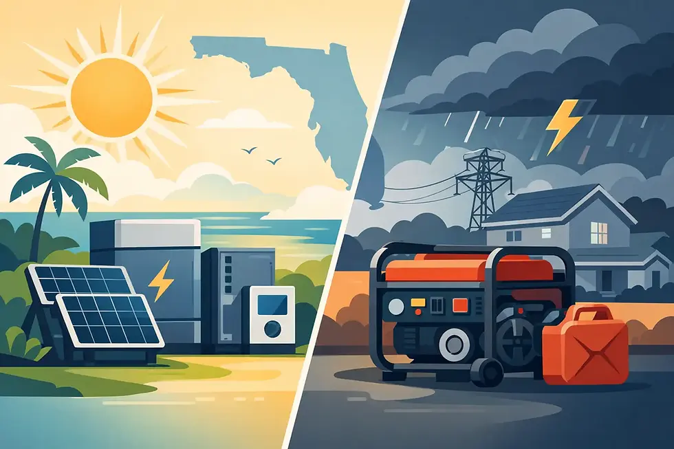 Solar Batteries Versus Generators in Florida