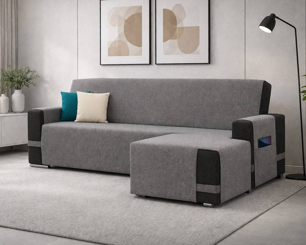 Miniatura: copridivano con penisola grigio antracite sinistra