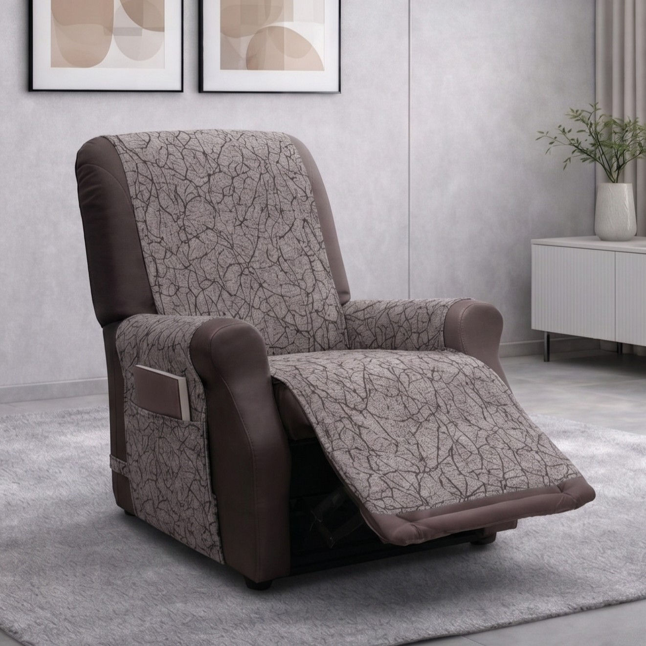 copripoltrona relax impermeabile grigio scuro
