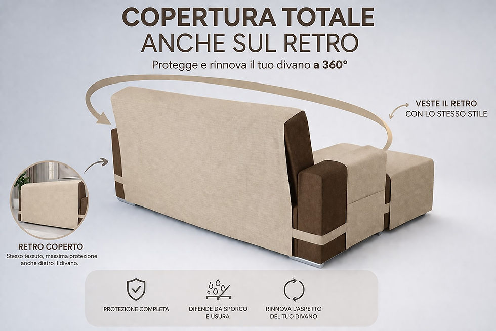 Miniatura: copridivano con penisola grigio antracite