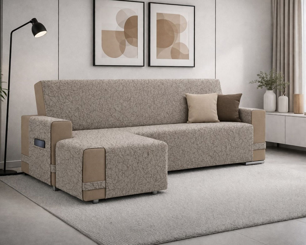 Miniatura: copridivano con penisola chaise longue impermeabile