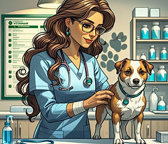 Empatiko karakteri köpege bakıyor